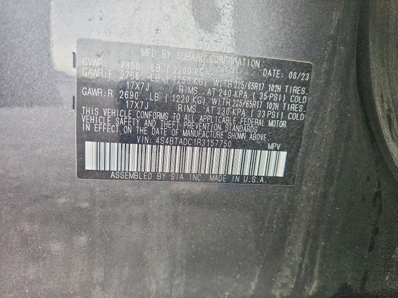 54418956 :رقم المزاد ، 4S4BTADC1R3157750 vin ، 2024 Subaru Outback مزاد بيع