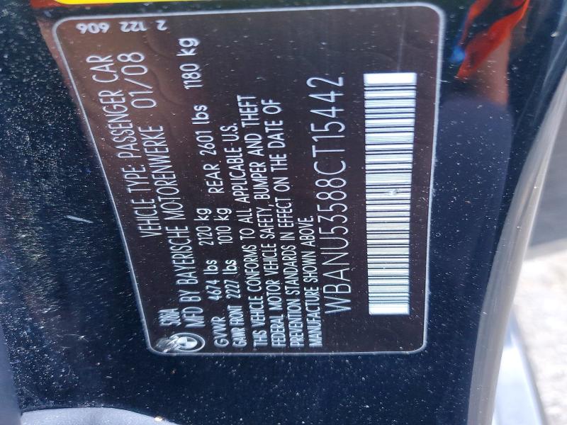 52006846 :رقم المزاد ، WBANU53588CT15442 vin ، 2008 Bmw 528 مزاد بيع