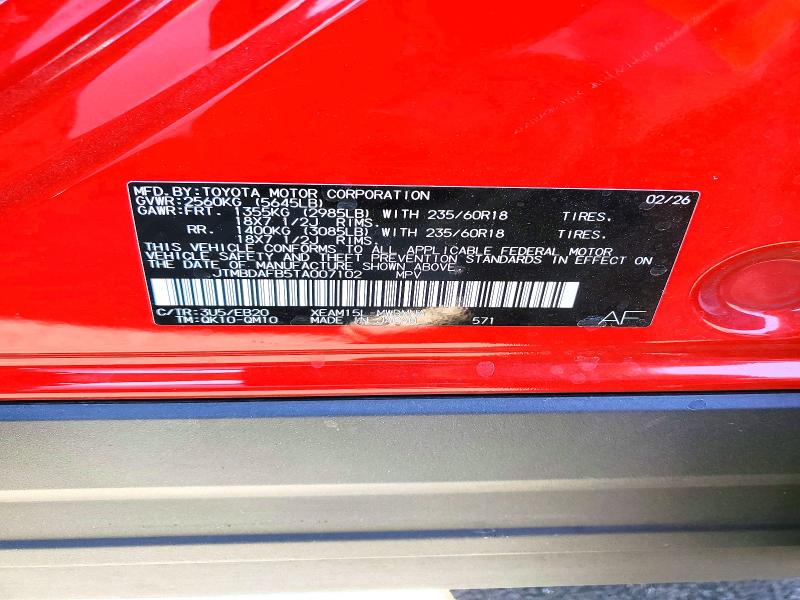 Продаж на аукціоні авто 2026 Toyota Bz, vin: JTMBDAFB5TA007102, номер лоту: 53777496