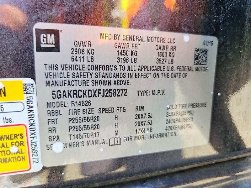 Aukcja sprzedaży 2015 Buick Enclave, vin: 5GAKRCKDXFJ258272, numer aukcji: 53665386
