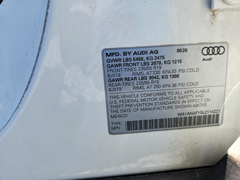 Продаж на аукціоні авто 2020 Audi Q5, vin: WA1ANAFY9L2114221, номер лоту: 52957176