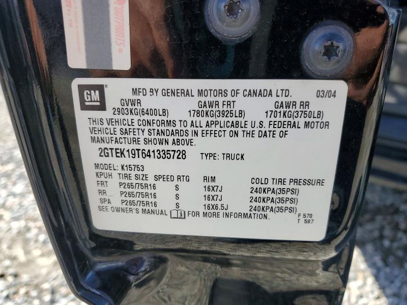 Auction sale of the 2004 Gmc Sierra 1500, vin: 2GTEK19T641335728, lot number: 52928926
