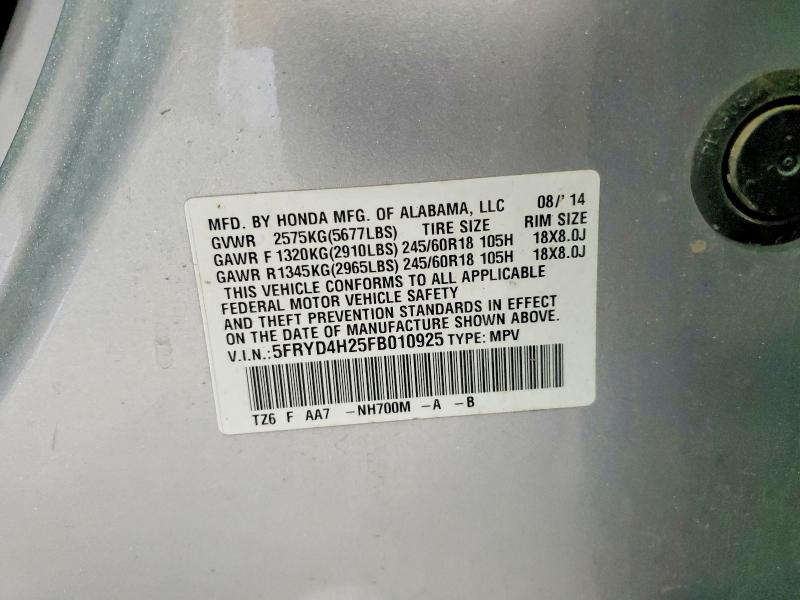 Продаж на аукціоні авто 2015 Acura Mdx, vin: 5FRYD4H25FB010925, номер лоту: 54527646