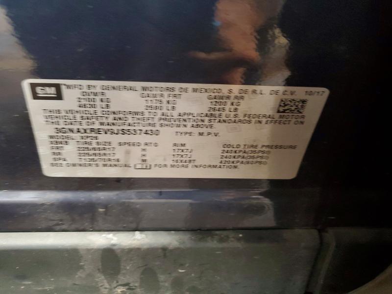 Продажа на аукционе авто 2018 Chevrolet Equinox, vin: 3GNAXREV9JS537430, номер лота: 53914796
