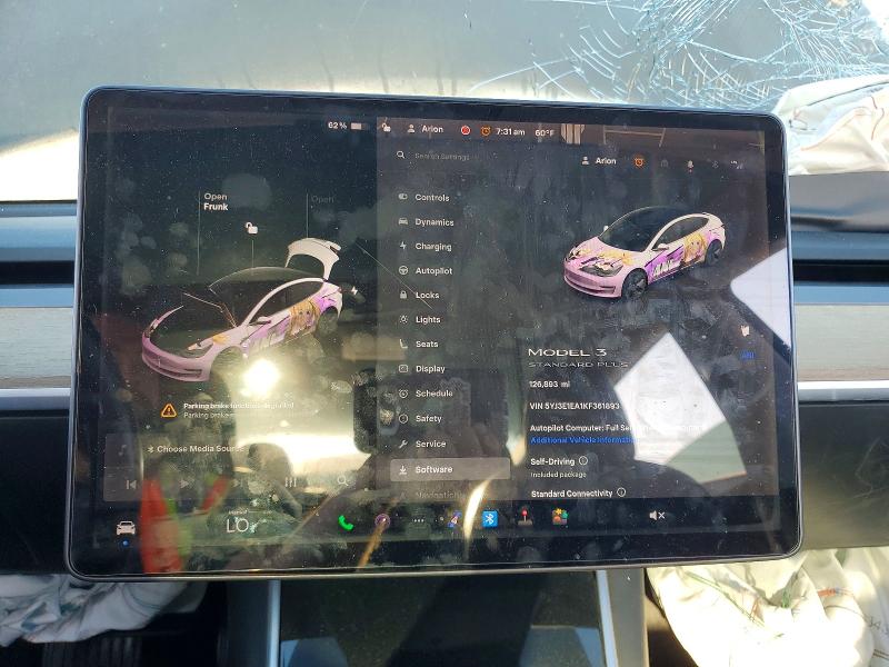 52618546 :رقم المزاد ، 5YJ3E1EA1KF361893 vin ، 2019 Tesla Model 3 مزاد بيع