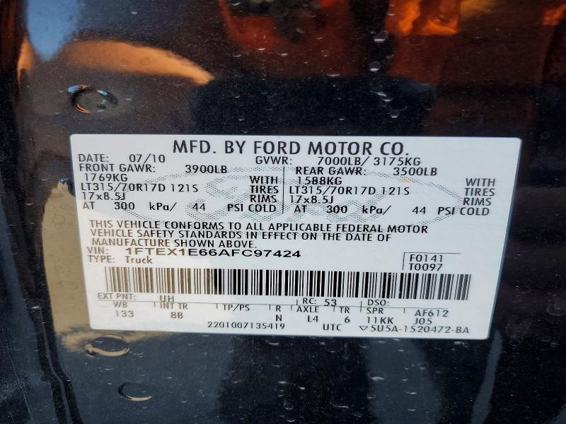 Продажа на аукционе авто 2010 Ford F150, vin: 1FTEX1E66AFC97424, номер лота: 55333356