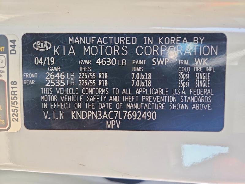 Aukcja sprzedaży 2020 Kia Sportage, vin: KNDPN3AC7L7692490, numer aukcji: 52759796