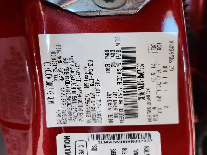 Продажа на аукционе авто 2017 Lincoln Mkz, vin: 3LN6L5MU9HR607937, номер лота: 54680276