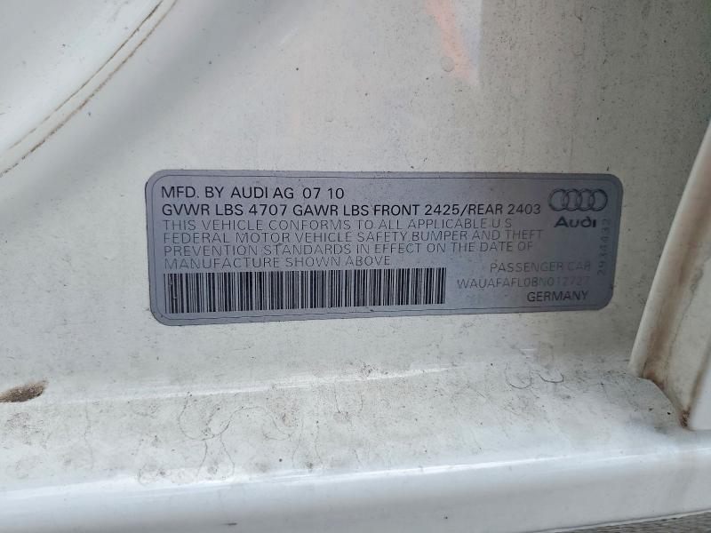 Продажа на аукционе авто 2011 Audi A4, vin: WAUAFAFL0BN012727, номер лота: 55318536