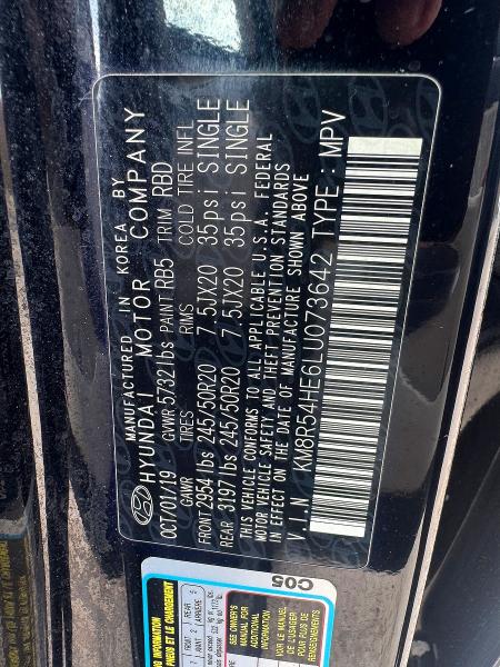 Продажа на аукционе авто 2020 Hyundai Palisade, vin: KM8R54HE6LU073642, номер лота: 52960226