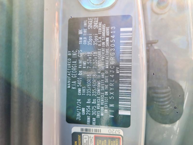 Aukcja sprzedaży 2024 Kia Sorento, vin: 5XYRL4JC6RG305413, numer aukcji: 54131466