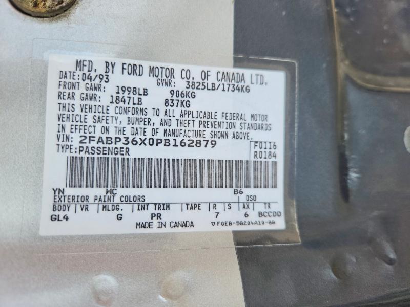 Продажа на аукционе авто 1993 Ford Tempo, vin: 2FABP36X0PB162879, номер лота: 52547426