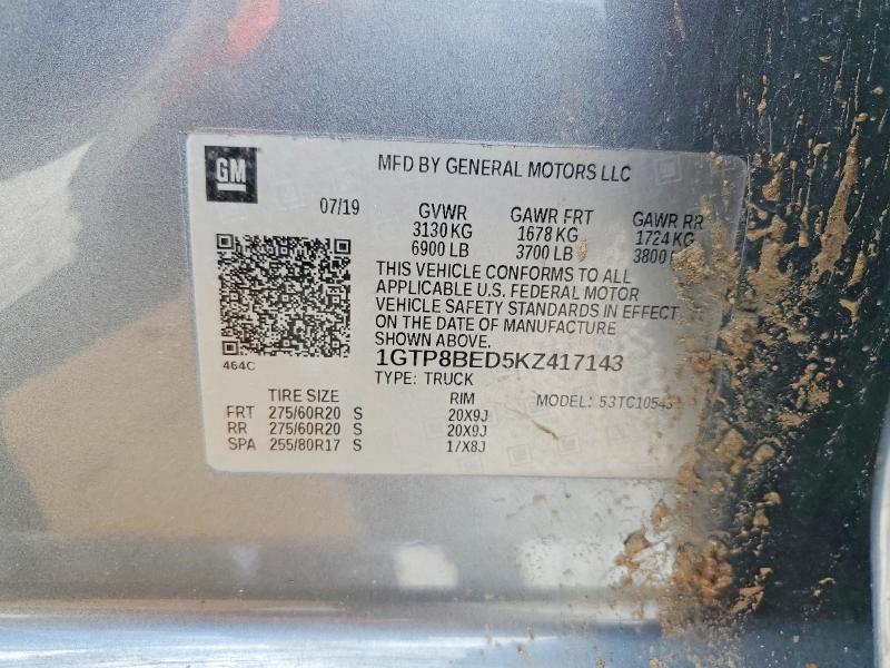Aukcja sprzedaży 2019 Gmc Sierra, vin: 1GTP8BED5KZ417143, numer aukcji: 52385106