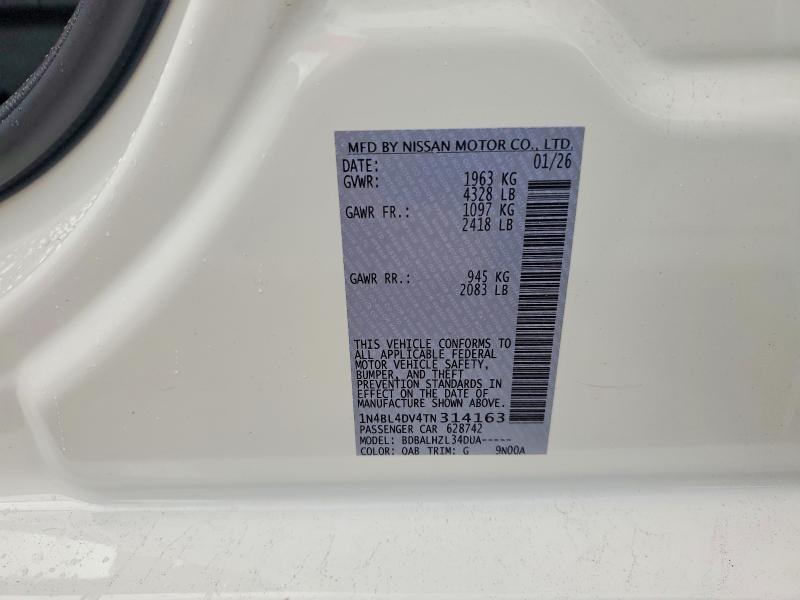 Продажа на аукционе авто 2026 Nissan Altima, vin: 1N4BL4DV4TN314163, номер лота: 54433286