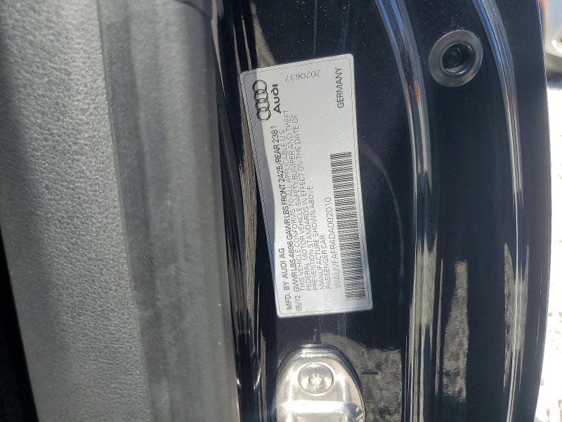 2013 Audi A5 მანქანა იყიდება აუქციონზე, vin: WAUVFAFR4DA002010, აუქციონის ნომერი: 53786176