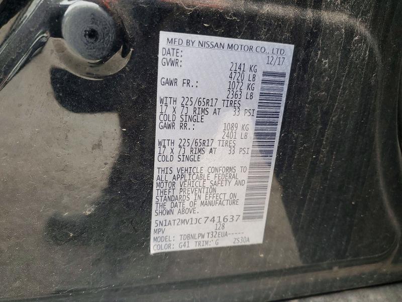 Продажа на аукционе авто 2018 Nissan Rogue, vin: 5N1AT2MV1JC741637, номер лота: 54129096