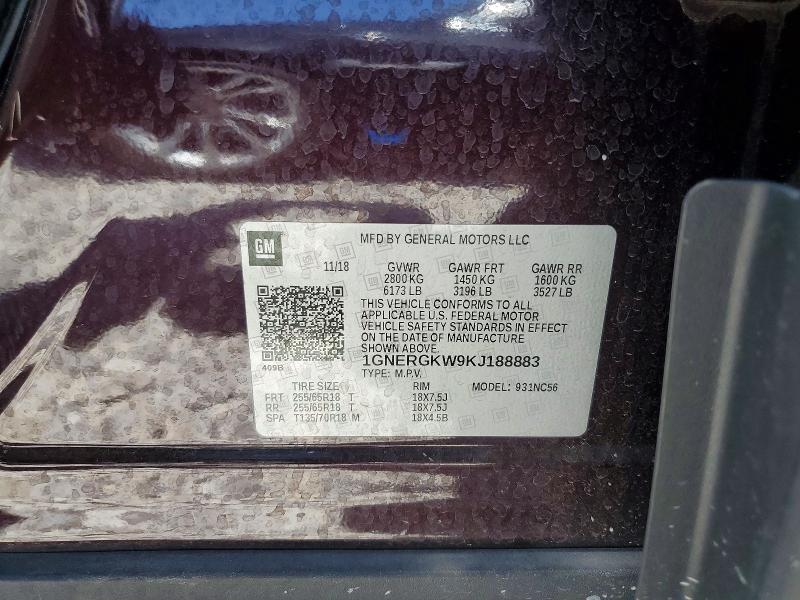 Aukcja sprzedaży 2019 Chevrolet Traverse, vin: 1GNERGKW9KJ188883, numer aukcji: 54172486