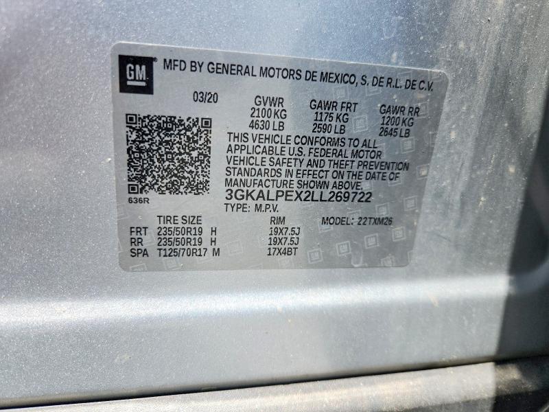 Aukcja sprzedaży 2020 Gmc Terrain, vin: 3GKALPEX2LL269722, numer aukcji: 53530586