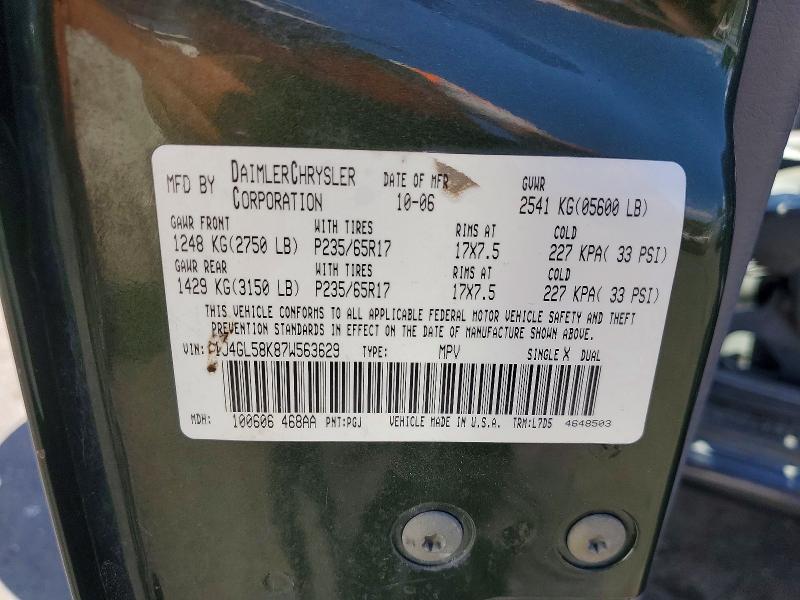 2007 Jeep Liberty მანქანა იყიდება აუქციონზე, vin: 1J4GL58K87W563629, აუქციონის ნომერი: 52342016