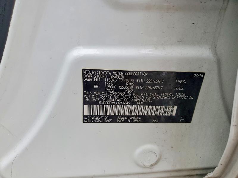 Aukcja sprzedaży 2018 Toyota Rav4, vin: JTMRFREV8JJ244845, numer aukcji: 52568526