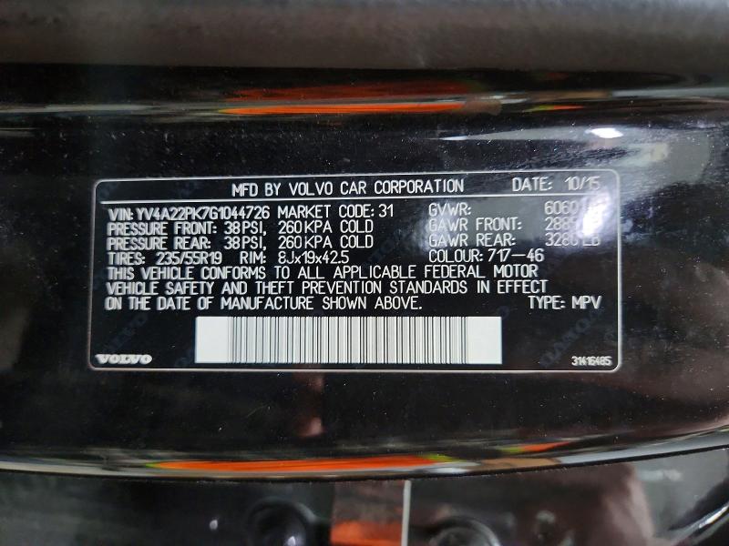 Auction sale of the 2016 Volvo Xc90, vin: YV4A22PK7G1044726, lot number: 52820676