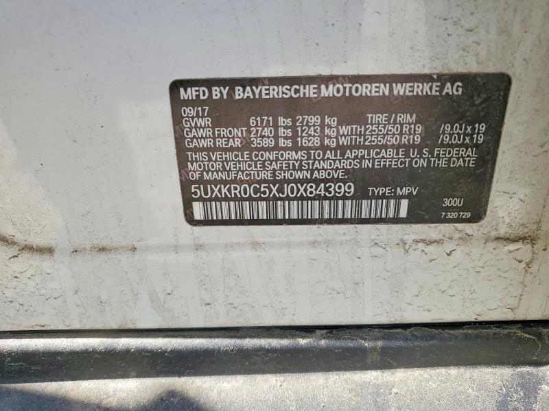 52846816 :رقم المزاد ، 5UXKR0C5XJ0X84399 vin ، 2018 Bmw X5 مزاد بيع