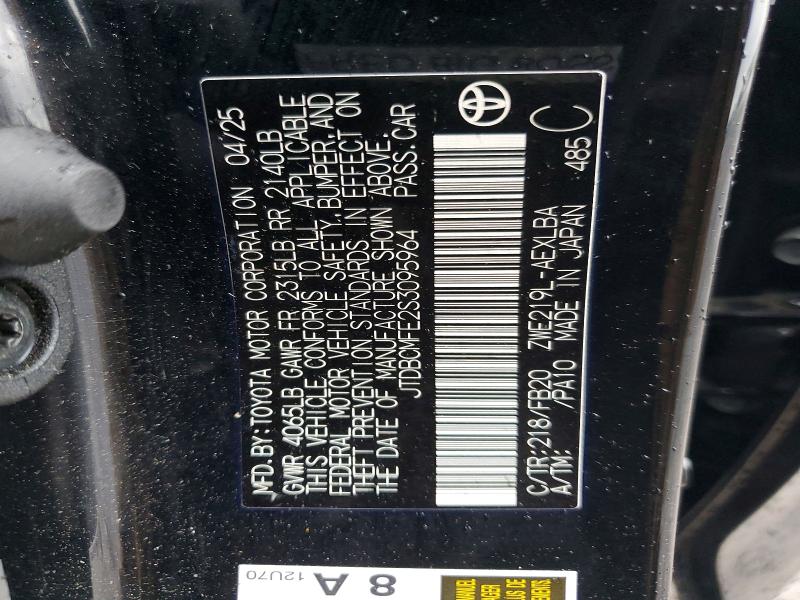 Aukcja sprzedaży 2025 Toyota Corolla Hybrid, vin: JTDBCMFE2S3095964, numer aukcji: 54683916