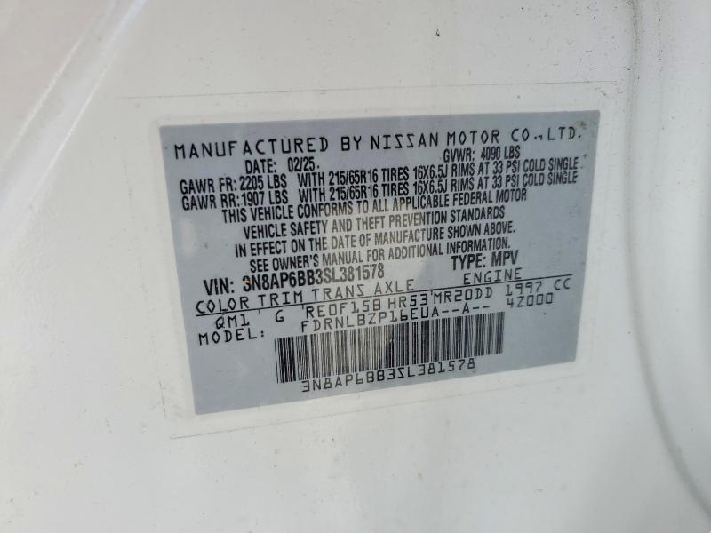 Продажа на аукционе авто 2025 Nissan Kicks, vin: 3N8AP6BB3SL381578, номер лота: 51812246