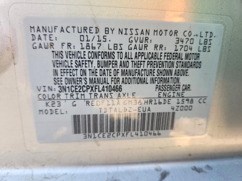 Продаж на аукціоні авто 2015 Nissan Versa Note, vin: 3N1CE2CPXFL410466, номер лоту: 54660586