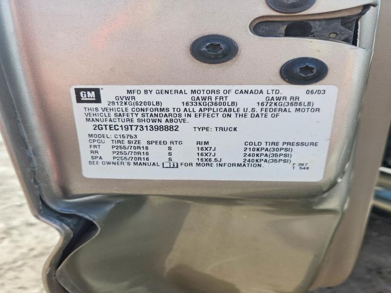 55026446 :رقم المزاد ، 2GTEC19T731398882 vin ، 2003 Gmc New Sierra مزاد بيع