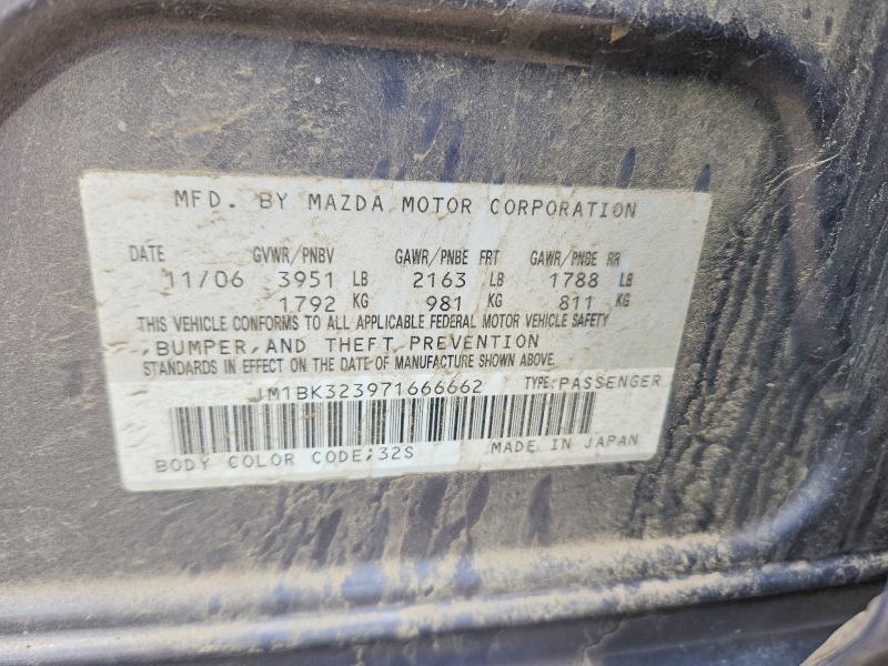 55626196 :رقم المزاد ، JM1BK323971666662 vin ، 2007 Mazda 3 مزاد بيع
