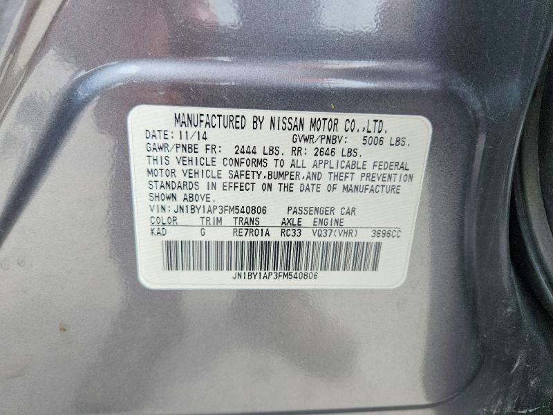 Продаж на аукціоні авто 2015 Infiniti Q70, vin: JN1BY1AP3FM540806, номер лоту: 54770716