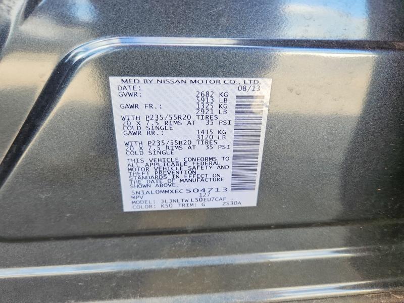 Aukcja sprzedaży 2014 Infiniti Qx60, vin: 5N1AL0MMXEC504713, numer aukcji: 53349816