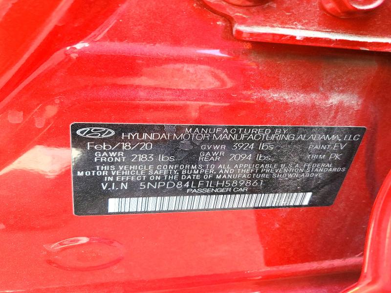 Продаж на аукціоні авто 2020 Hyundai Elantra, vin: 5NPD84LF1LH589861, номер лоту: 51986506