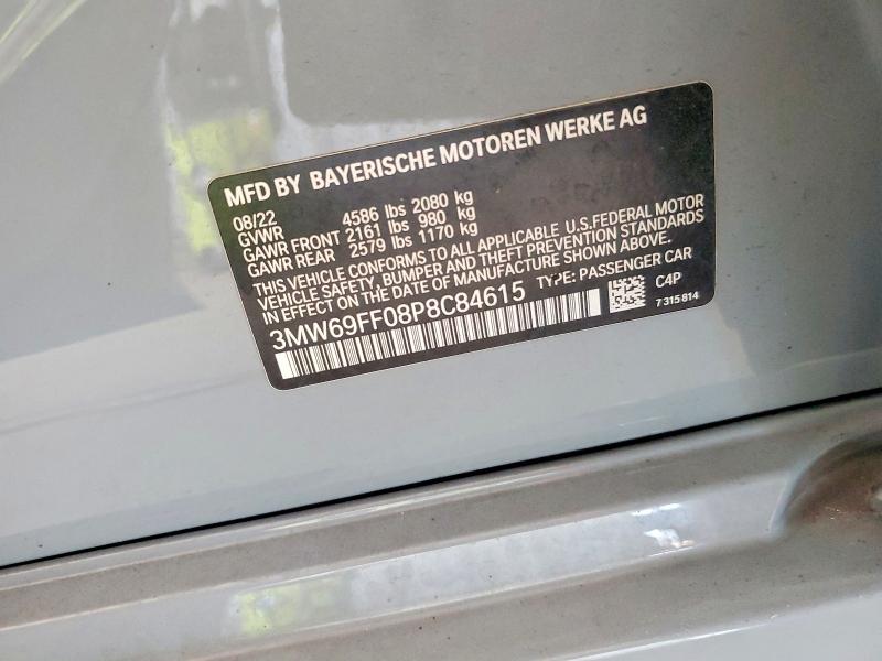Продажа на аукционе авто 2023 Bmw 330i, vin: 3MW69FF08P8C84615, номер лота: 52405996