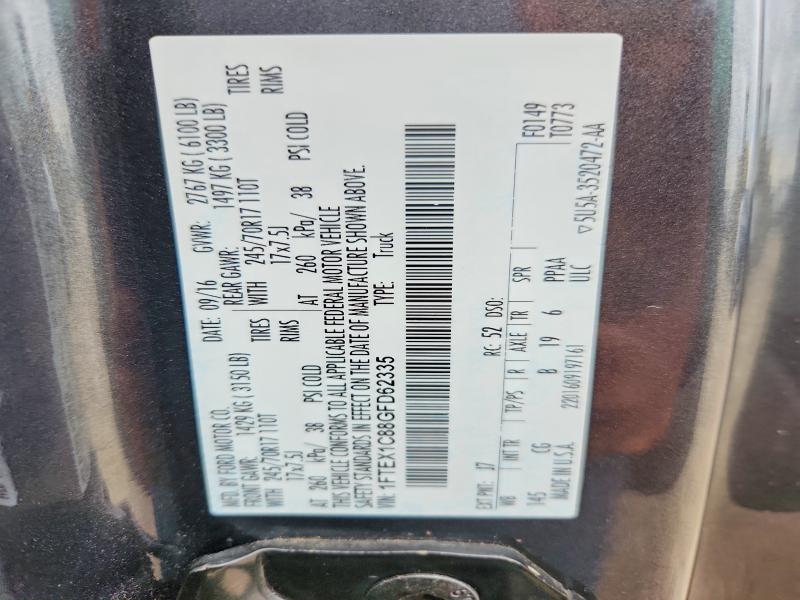 Aukcja sprzedaży 2016 Ford F150, vin: 1FTEX1C88GFD62335, numer aukcji: 54628636
