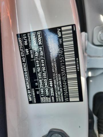 54834886 :رقم المزاد ، W1N4M4HB3MW155740 vin ، 2021 Mercedes-benz Glb مزاد بيع