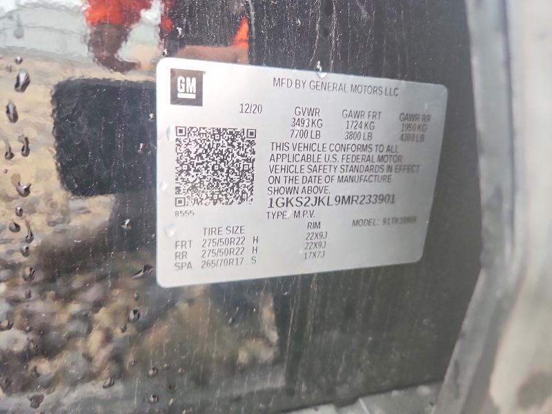 2021 Gmc Yukon Xl მანქანა იყიდება აუქციონზე, vin: 1GKS2JKL9MR233901, აუქციონის ნომერი: 52092286