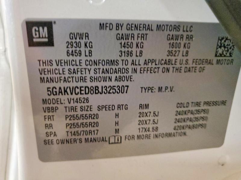 51260416 :رقم المزاد ، 5GAKVCED8BJ325307 vin ، 2011 Buick Enclave مزاد بيع
