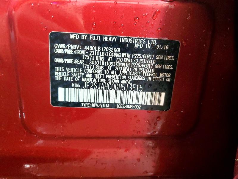 Продажа на аукционе авто 2016 Subaru Forester, vin: JF2SJAHC0GH513515, номер лота: 52851646