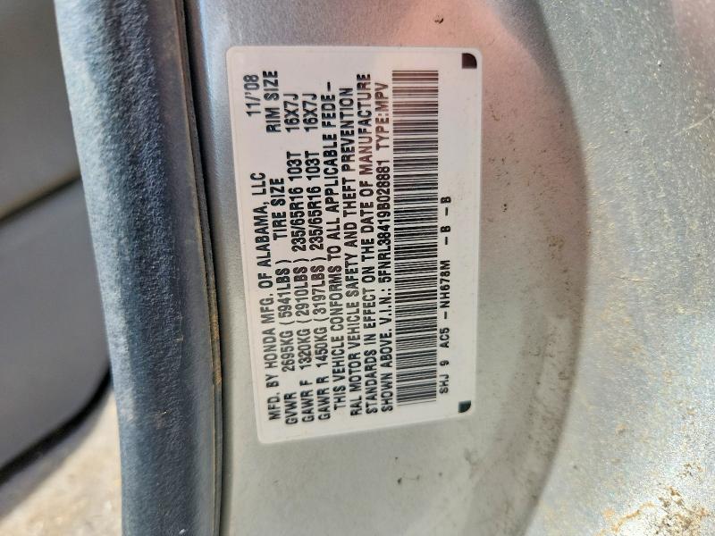 Продаж на аукціоні авто 2009 Honda Odyssey, vin: 5FNRL38419B028881, номер лоту: 52408046