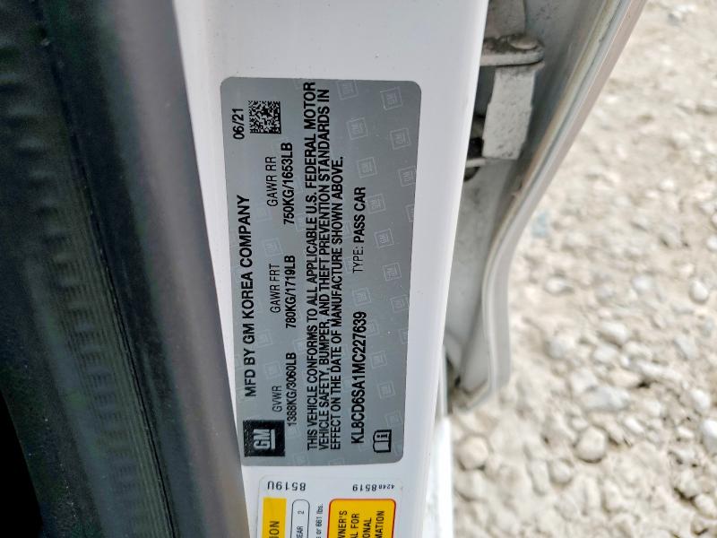 2021 Chevrolet Spark მანქანა იყიდება აუქციონზე, vin: KL8CD6SA1MC227639, აუქციონის ნომერი: 52075246