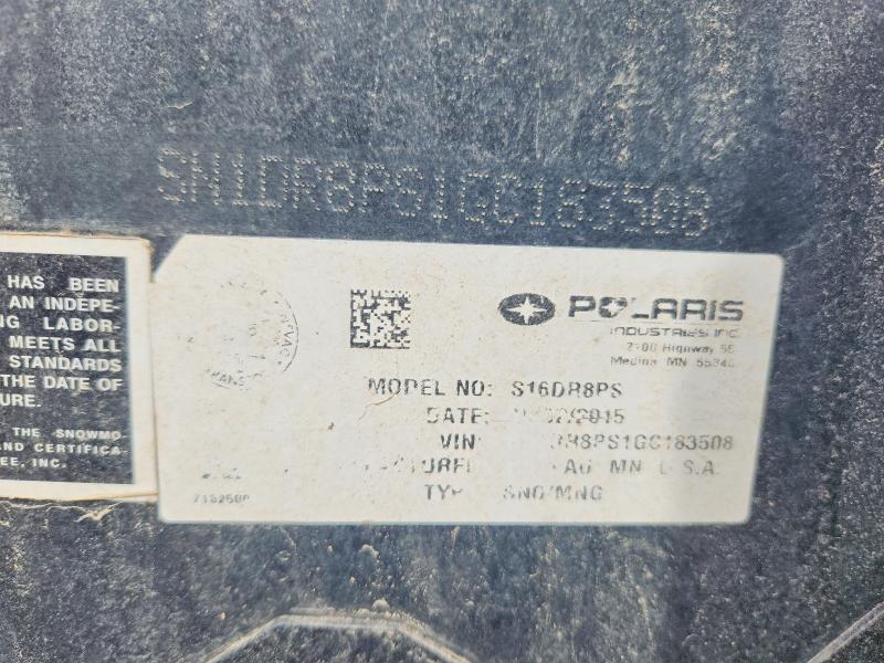 51369656 :رقم المزاد ، SN1DR8PS1GC183508 vin ، 2016 Polaris Switchback مزاد بيع