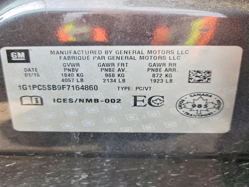 Продажа на аукционе авто 2015 Chevrolet Cruze, vin: 1G1PC5SB9F7164860, номер лота: 53763736