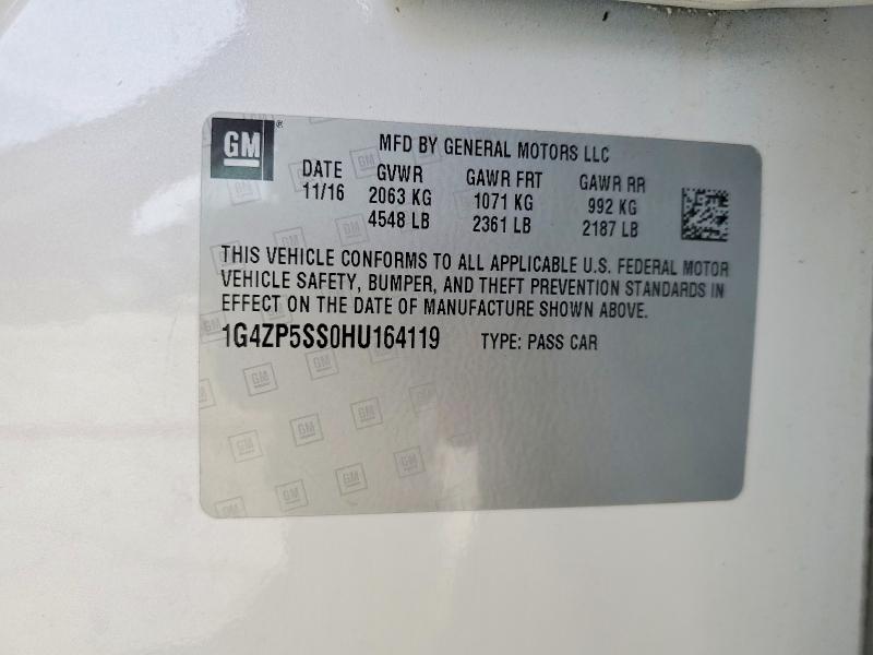 51969536 :رقم المزاد ، 1G4ZP5SS0HU164119 vin ، 2017 Buick Lacrosse مزاد بيع