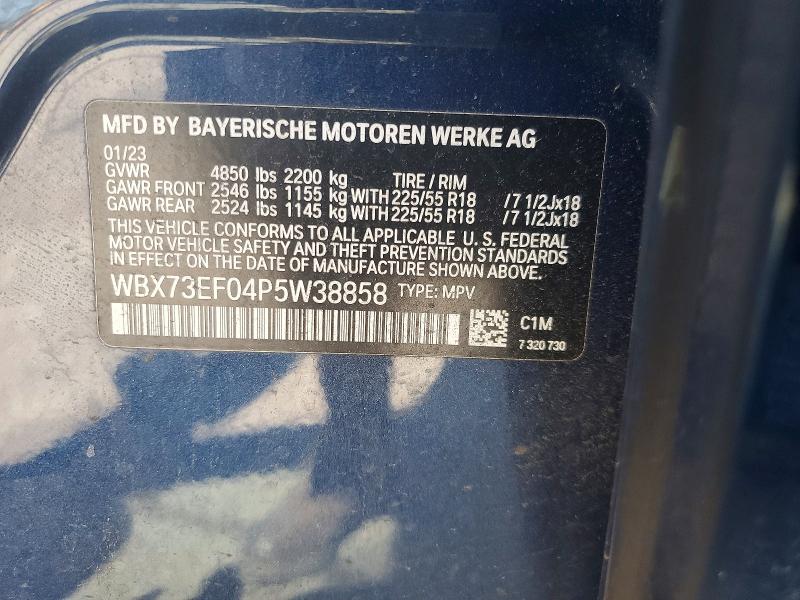 2023 Bmw X1 მანქანა იყიდება აუქციონზე, vin: WBX73EF04P5W38858, აუქციონის ნომერი: 53358606