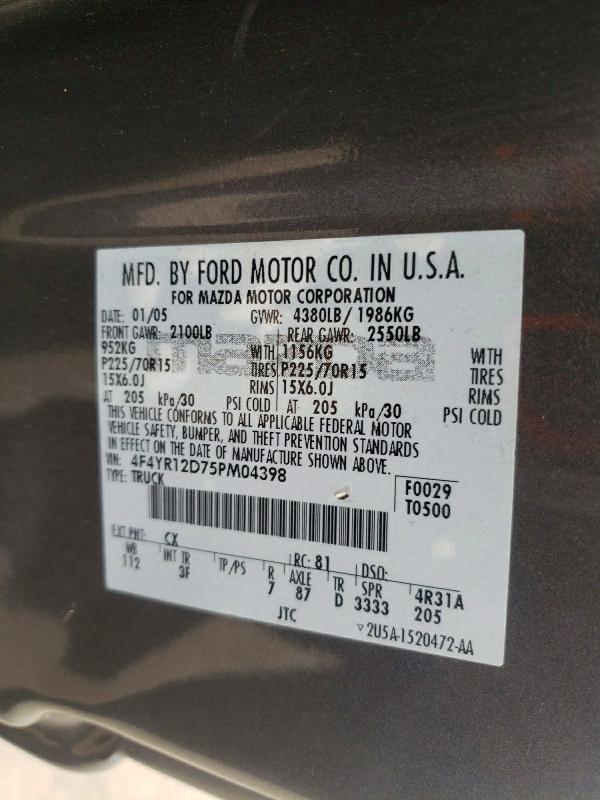 Продаж на аукціоні авто 2005 Mazda B2300, vin: 4F4YR12D75PM04398, номер лоту: 52010526