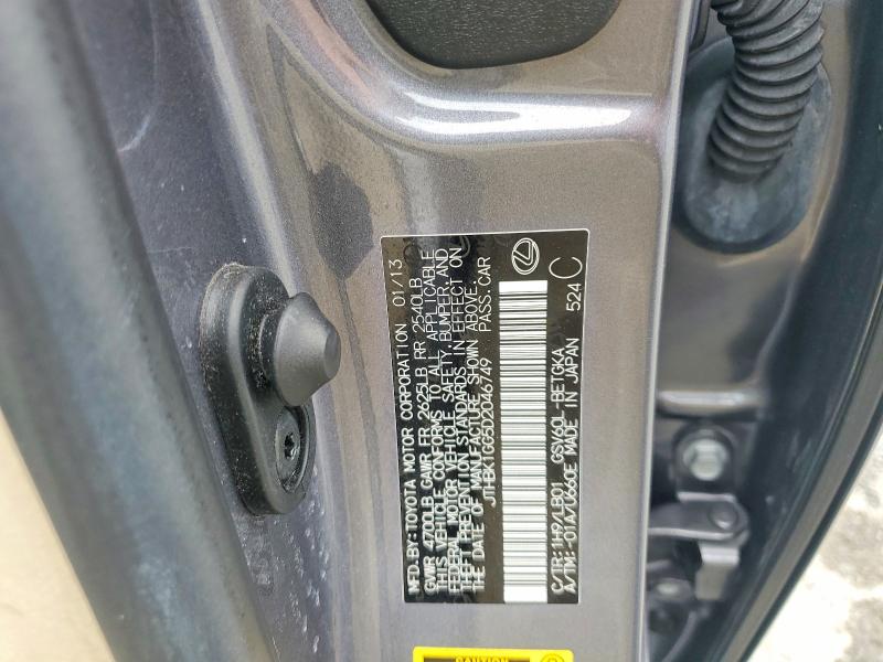 2013 Lexus Es მანქანა იყიდება აუქციონზე, vin: JTHBK1GG5D2046749, აუქციონის ნომერი: 52419426