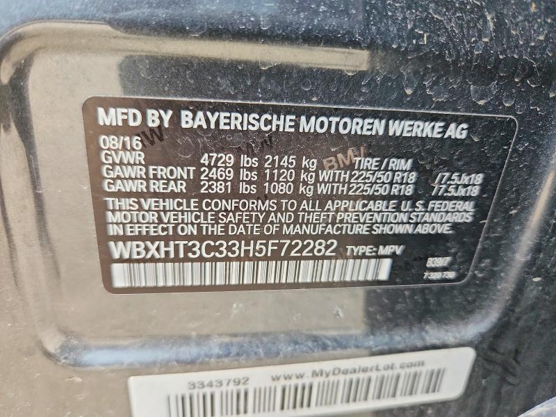 Продажа на аукционе авто 2017 Bmw X1, vin: WBXHT3C33H5F72282, номер лота: 52004976