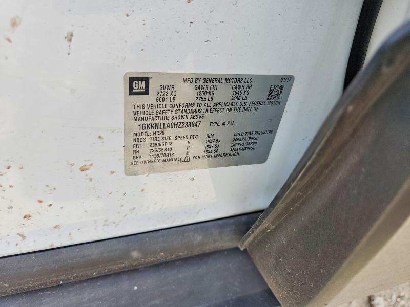 2017 Gmc Acadia მანქანა იყიდება აუქციონზე, vin: 1GKKNLLA0HZ233047, აუქციონის ნომერი: 52182946